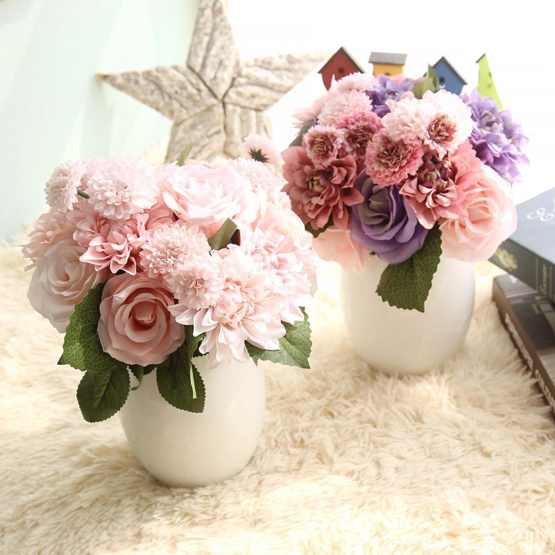 Dahlia rose bunch artificial flower
