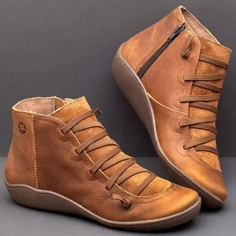 Casual booties women's boots flat boots Yellow - Shop at LoveMi