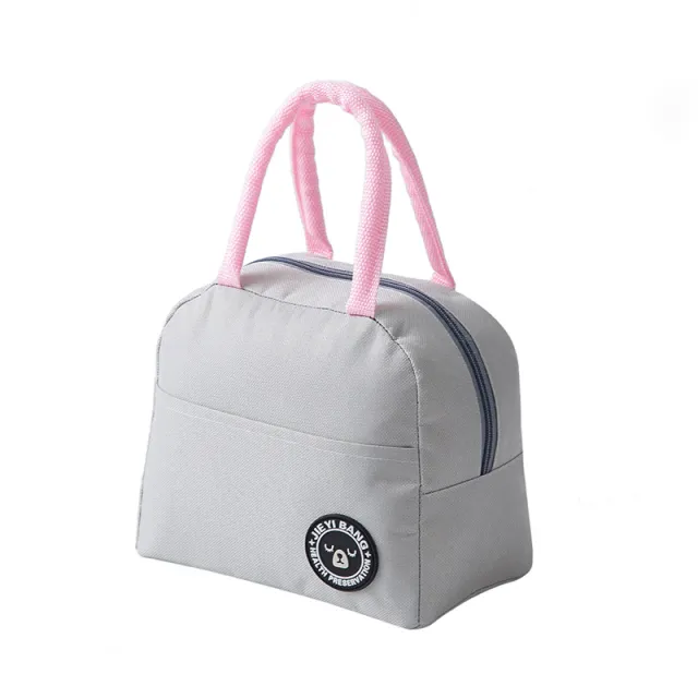 Striped fabric dining lunch box insulation package Gray - Shop at LoveMi