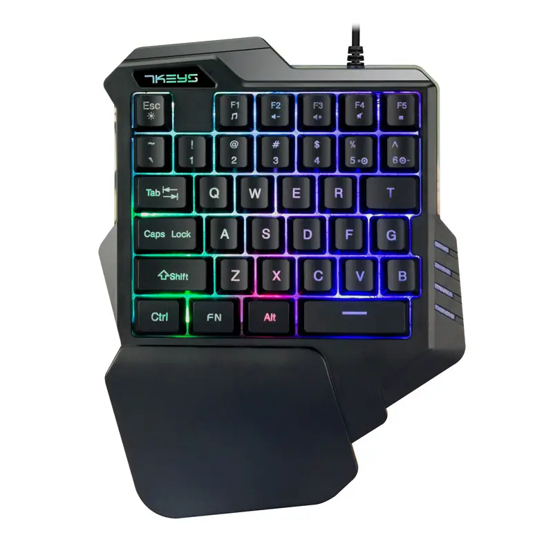 One-Handed Mechanical Gaming Keyboard RGB Backlit Portable