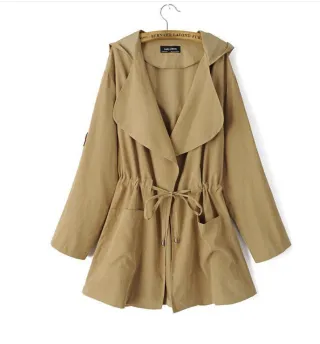Hooded trench coat - Khaki