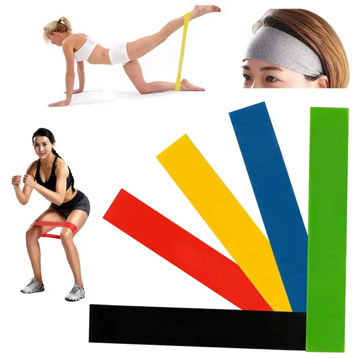 Resistance Loop Bands Set with 5 Levels and Storage Bag, Latex Exercise Bands for Home Workouts - detail photo 6