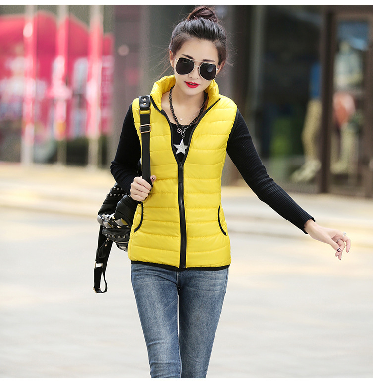 Solid color collar vest