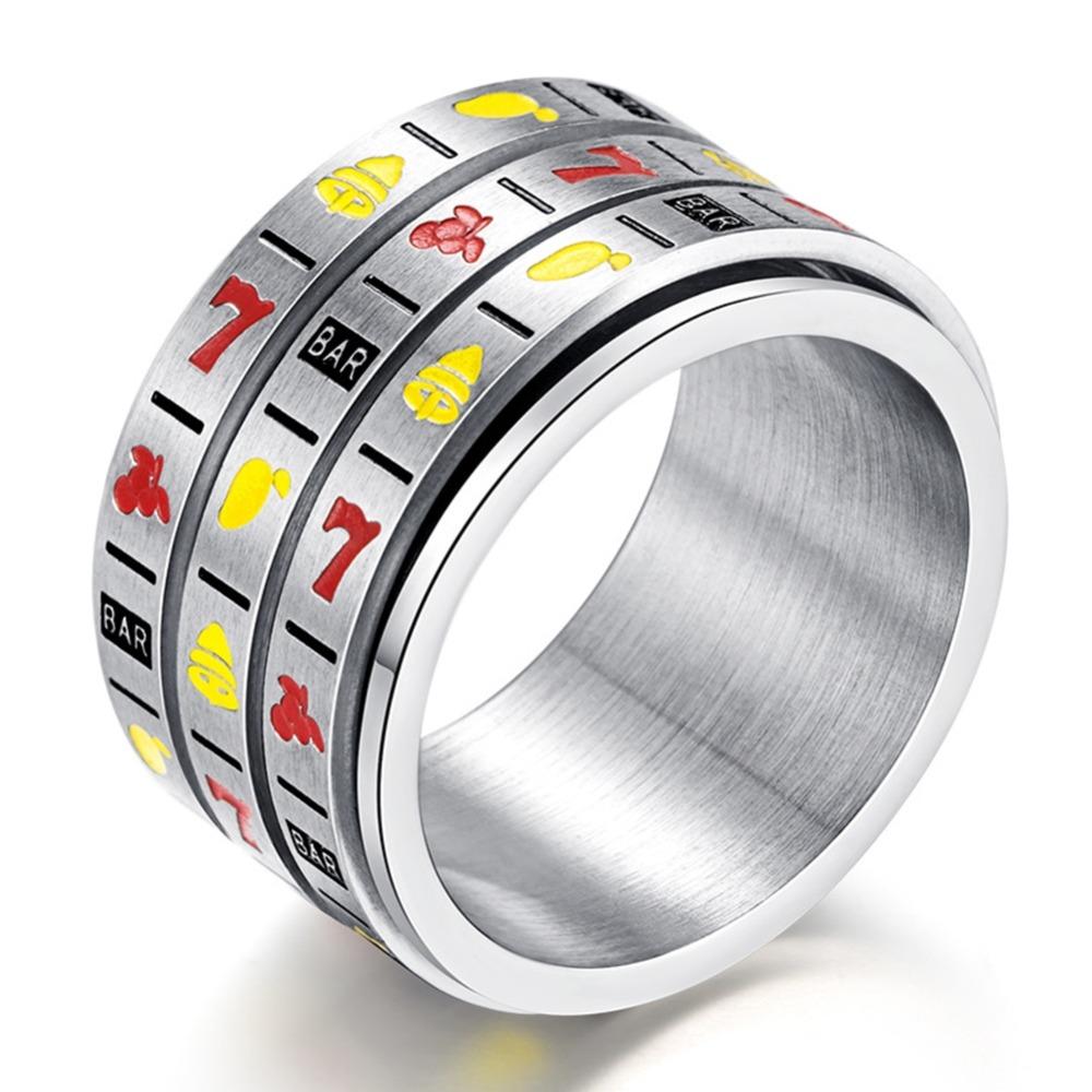 Slot machine can turn stainless steel ring
