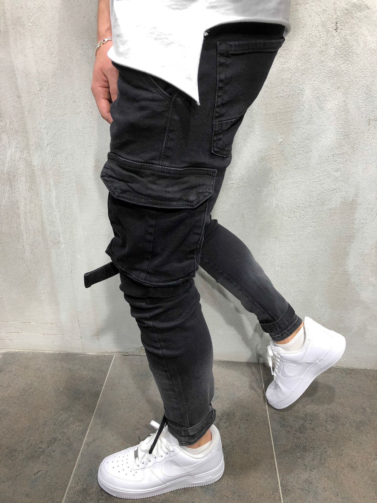 Large pocket casual beam pants