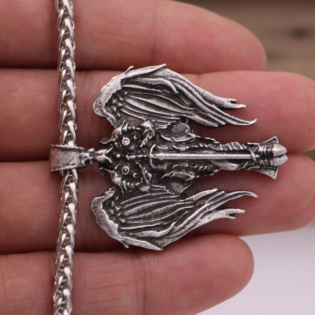 Cross and Angel Wings Pendant