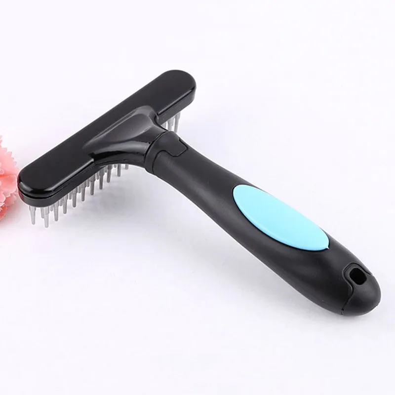 Pet dog comb hair removal brush - Blue
