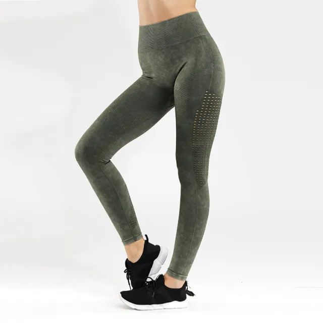 Denim style tight fitting trousers Green - Shop at LoveMi