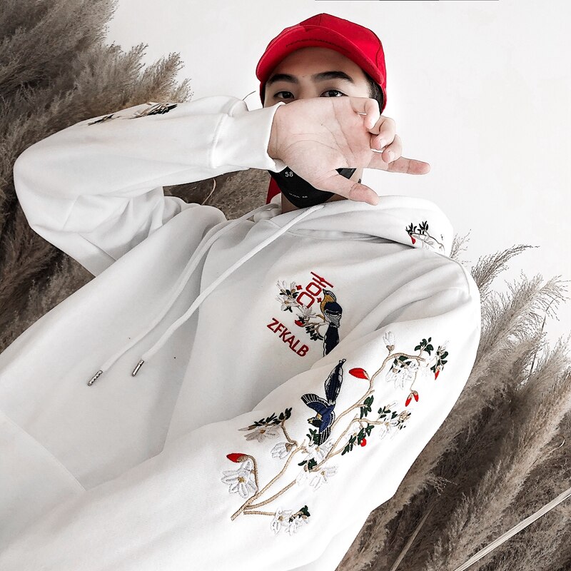 Embroidered winter couple hoodie