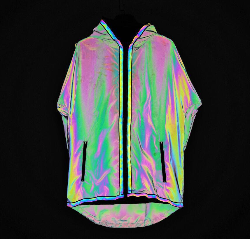 Colorful reflective hooded jacket