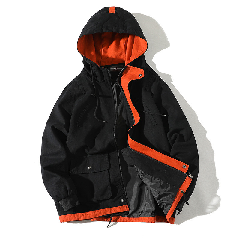 Hooded colorblock jacket