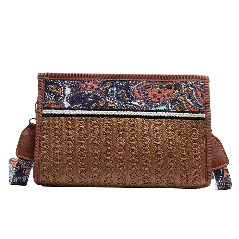 Colorful shoulder bag individual straw bag