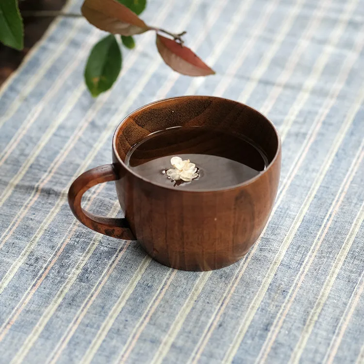 Handle coffee wooden cup whole wood cup - 101 200Ml