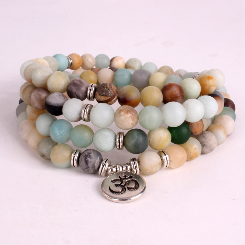 Black Gallstone 108Mala Bead Bracelet