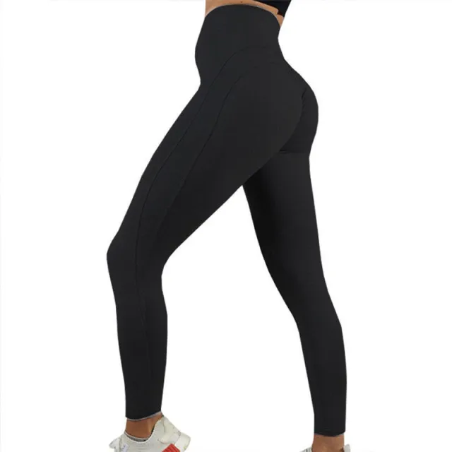 Solid color exercise leggings Black - Shop at LoveMi