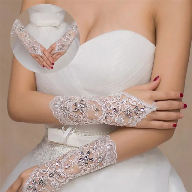 Mother wedding dress gloves Rice White - Shop at LoveMi