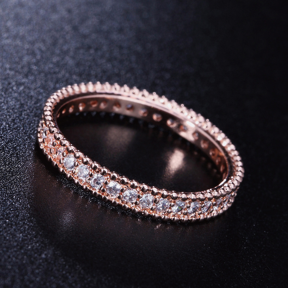 Champagne gold zirconium ring
