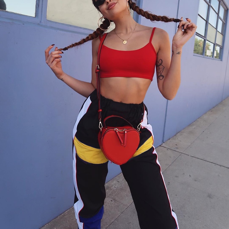 Casual pencil pants with buckle sweatpants