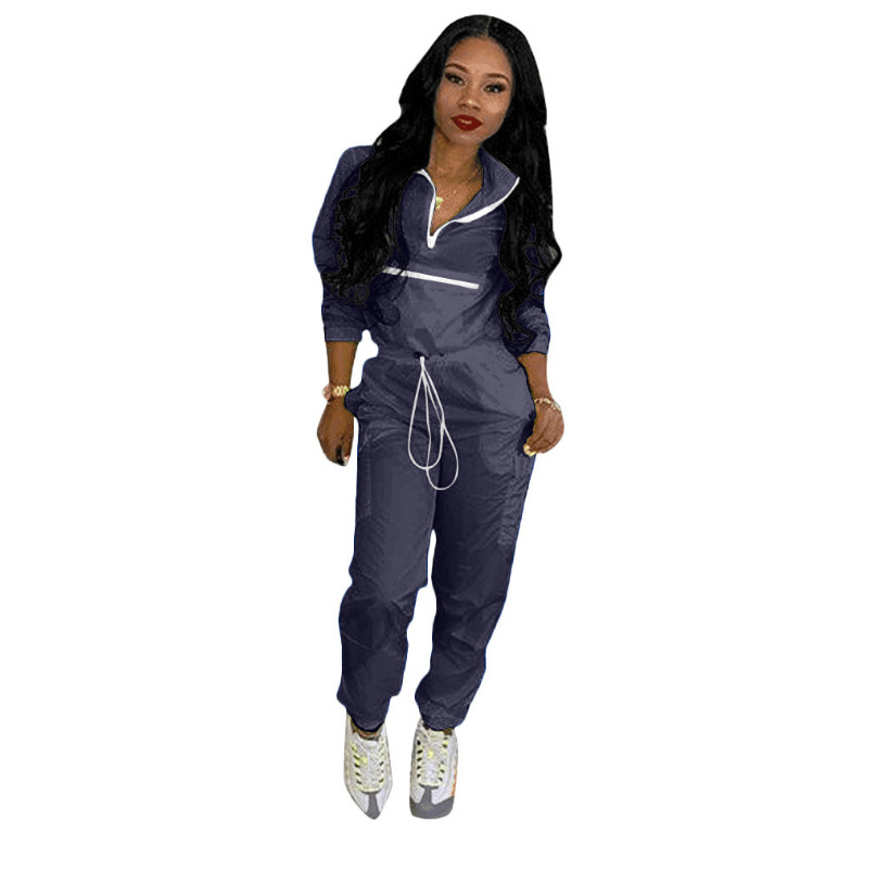 Casual zipper stitching suit