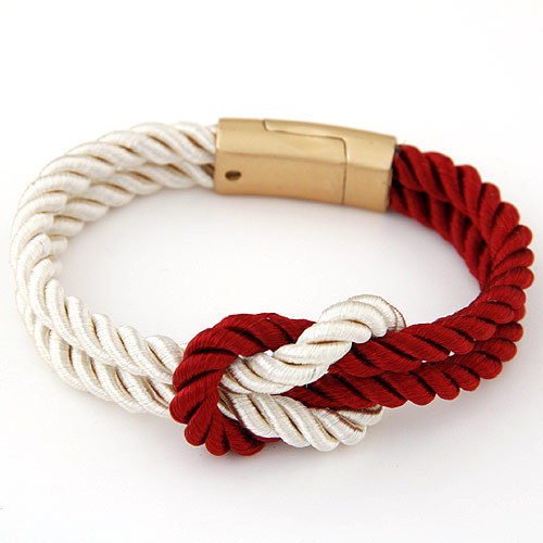 Hand-woven woven stone red rope bracelet