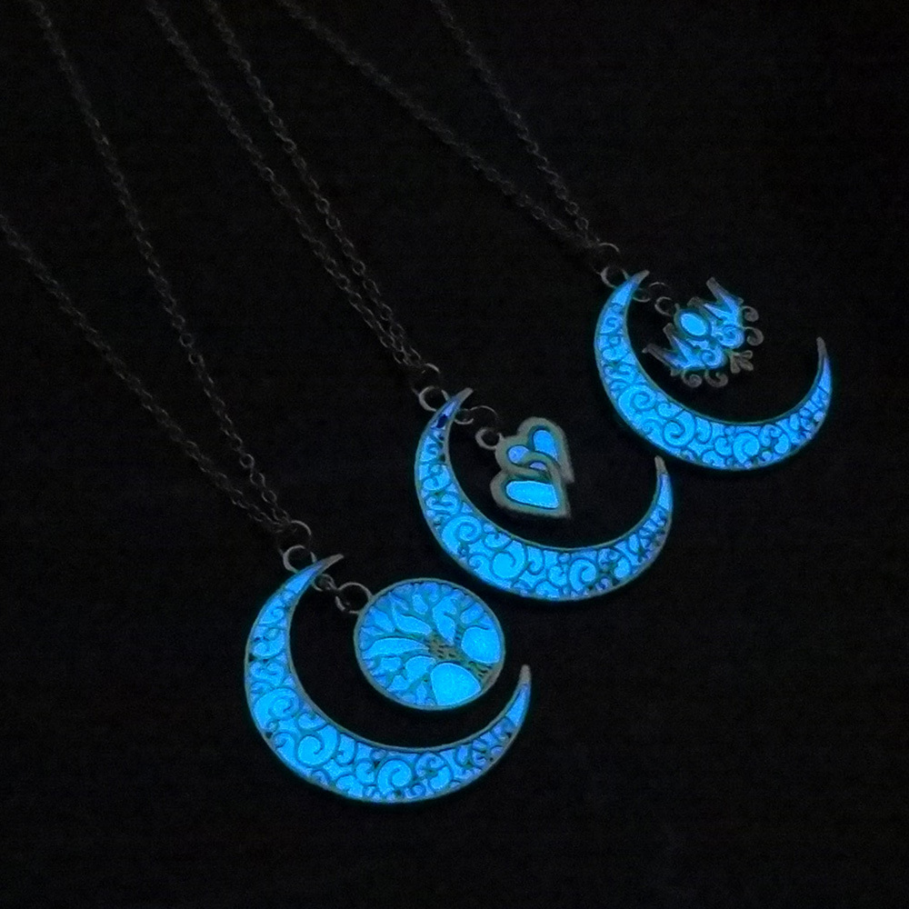 Hollow Moon Lumen Life Tree Necklace