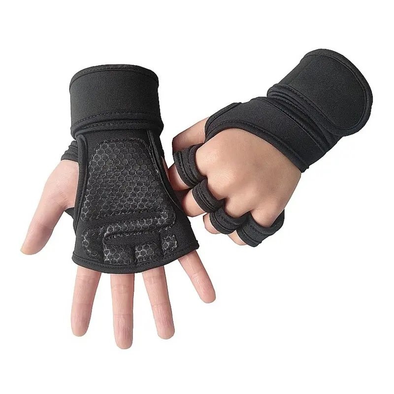 Fitness Weightlifting Anti-skid Riding Hard Pull Half Finger Gloves