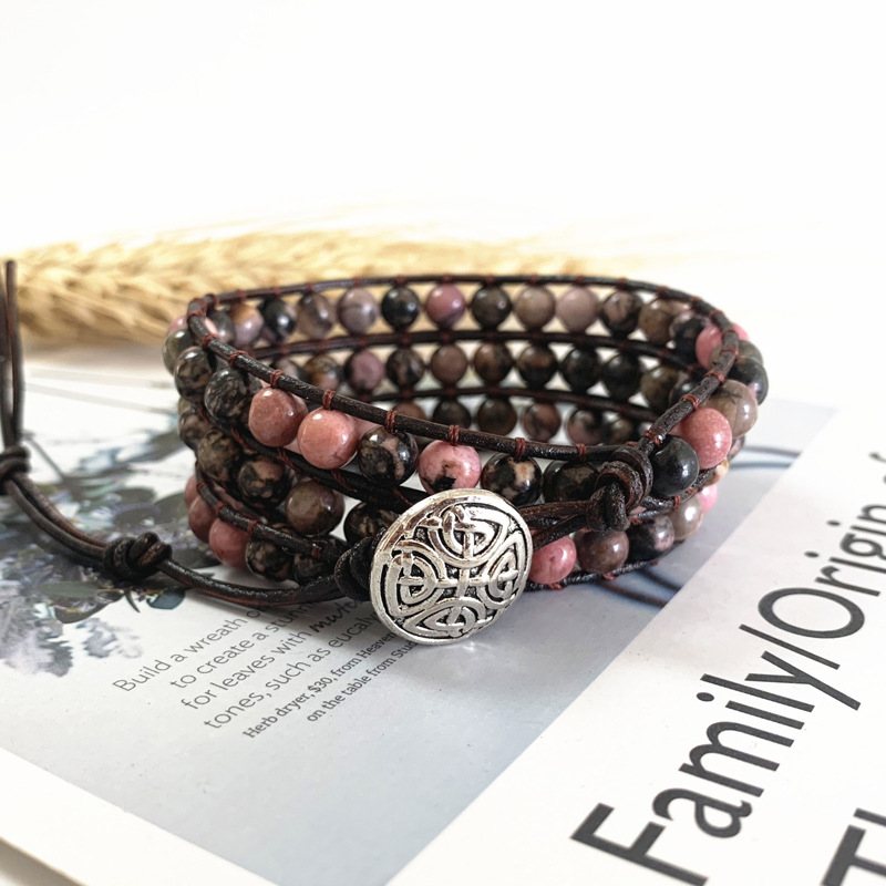 Natural stone hand-woven bracelet