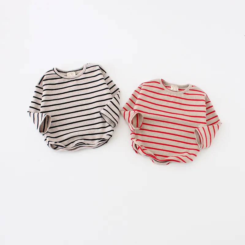 Fashion Striped Print Kids Baby Girls Clothes Cotton Long