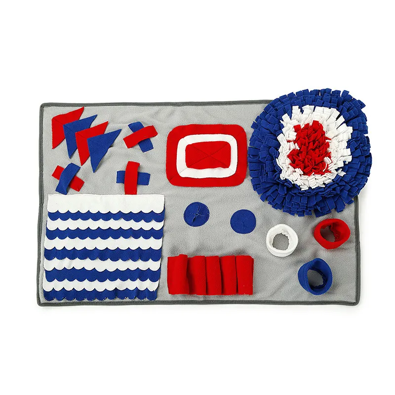 Interactive Puzzle Pet Sniffing Pad Blanket Smelling Traning Toy - Gray