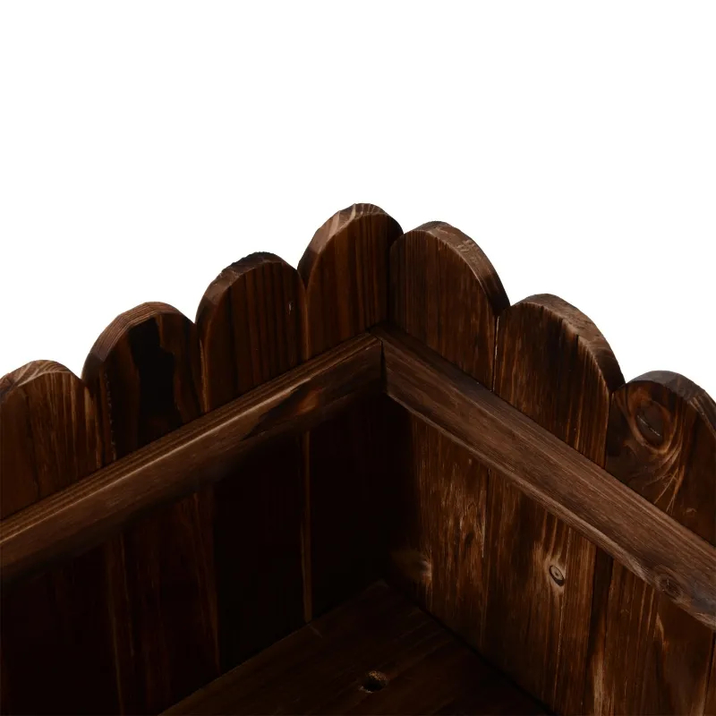 Jardinière surélevée avec bord festonné en bois – Image 3