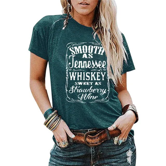 Ladies Blouse Letter Printing Round Neck Short sleeved T Shirt Women Green - Shop at LoveMi