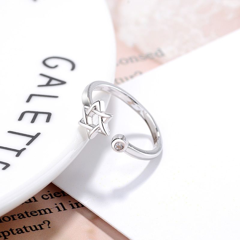 Title 3, Star Diamond Six-pointed Star Ring Adjustable J...