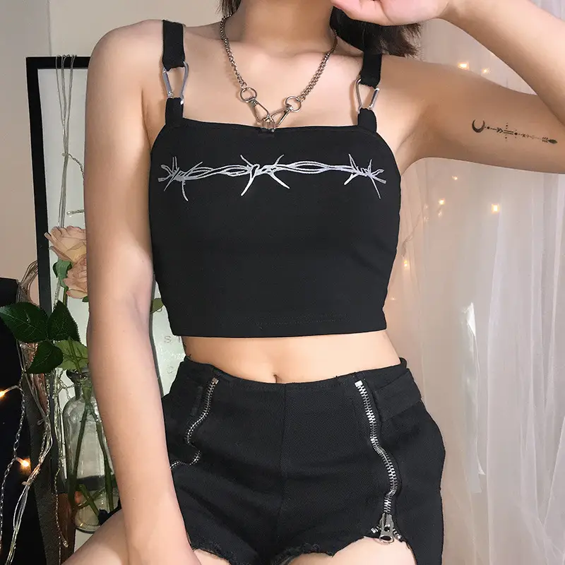 Printed metal buckle camisole