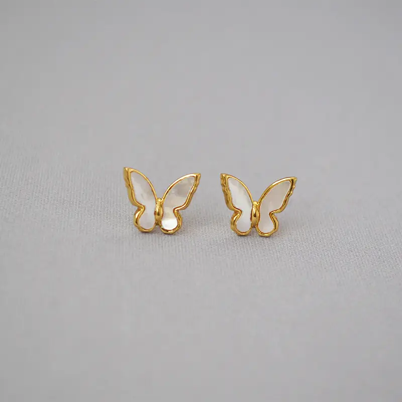 Shell mother butterfly earrings