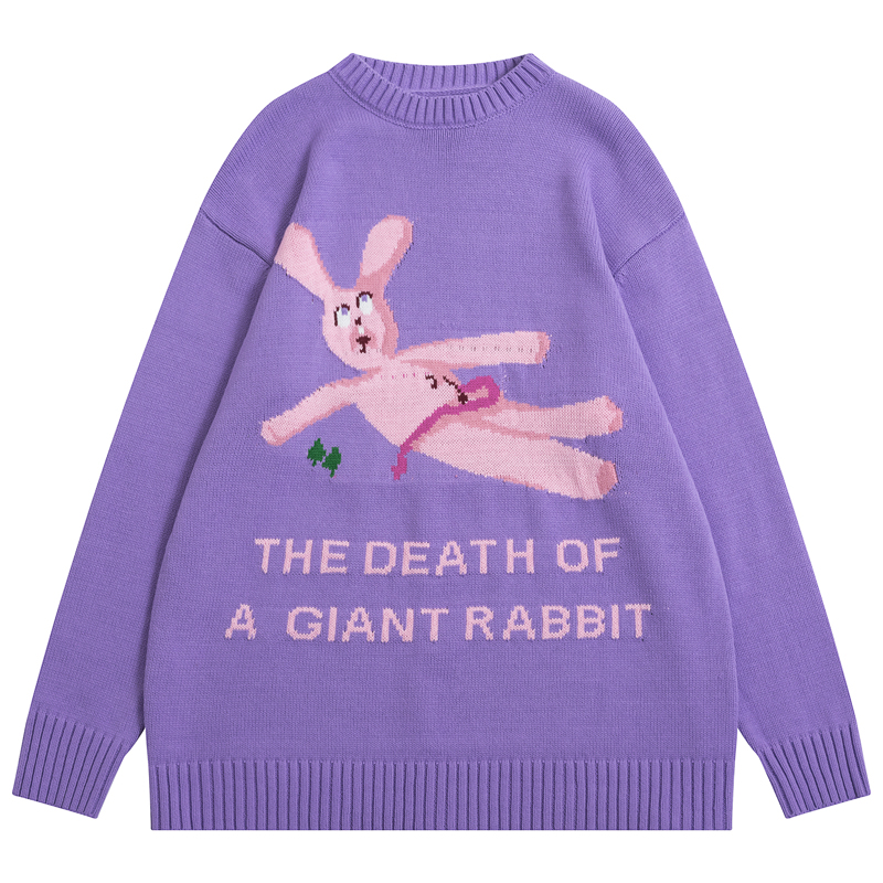Childlike Bunny Knit Round Neck Sweater