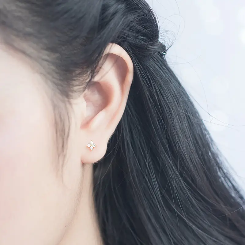 S925 silver flower earrings