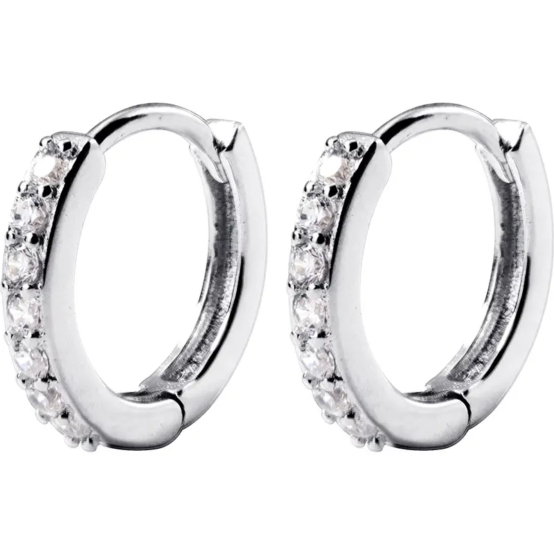 Korean style micro-encrusted circle earrings small earrings earrings jewelry