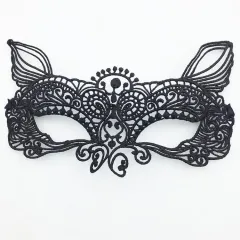 new version of the indefinite catwoman lace mask - Black - View 1