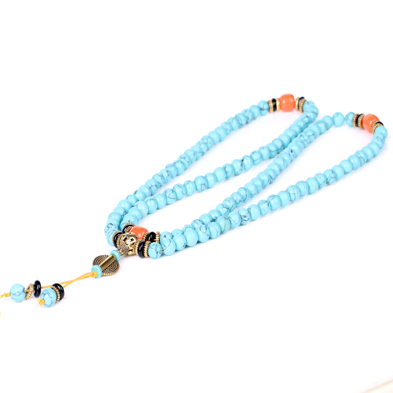 Turquoise Bracelet Ethnic Wind 8MM Ball