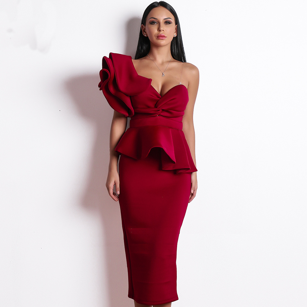 Sexy strapless dress Wine Red - Shop at LoveMi