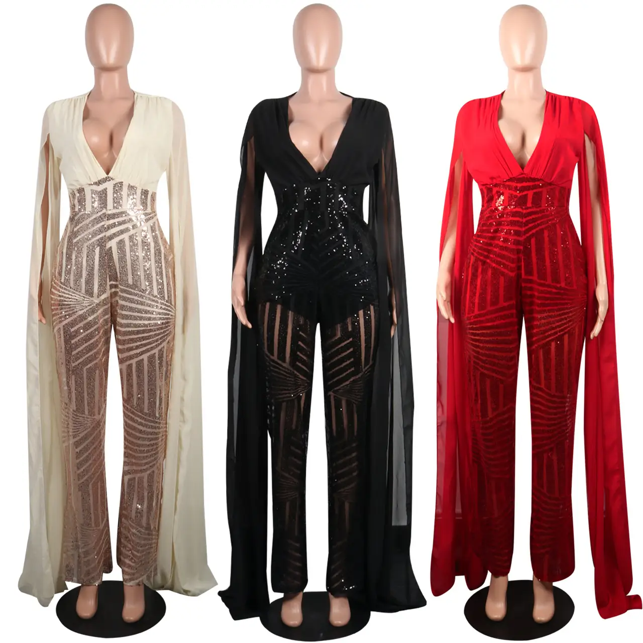 Sexy sequin evening dress fashion set