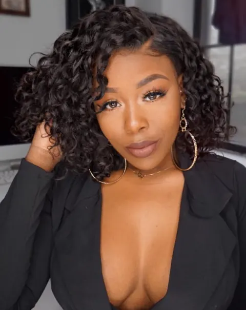 Beautiful Wig Female Black African Small Curly Hair