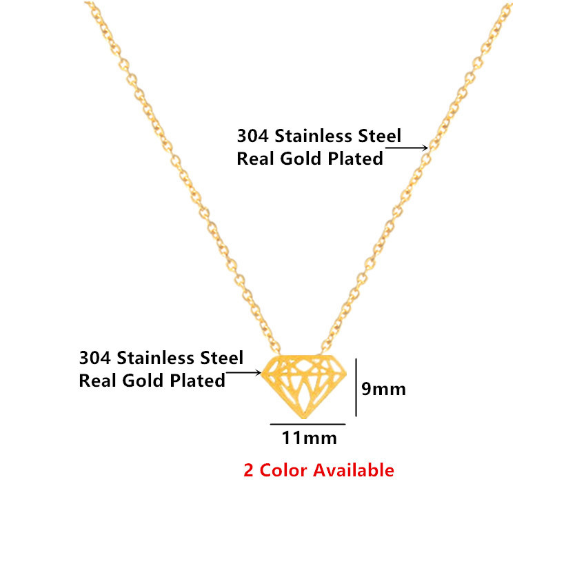 Metal Diamond Ring Pendant Necklace