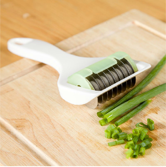 Cut onion and garlic chopped slicer