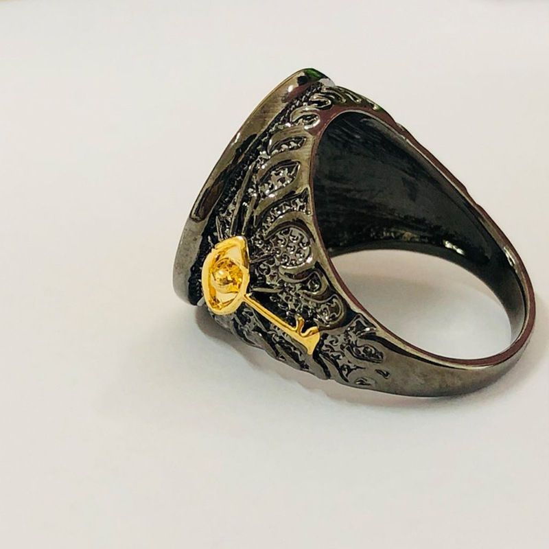 Gold-plated two-tone ring domineering creative Chinese dragon