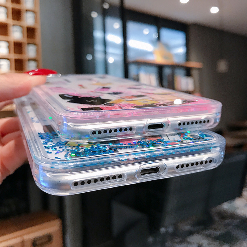 Lipstick perfume bottle quicksand phone case