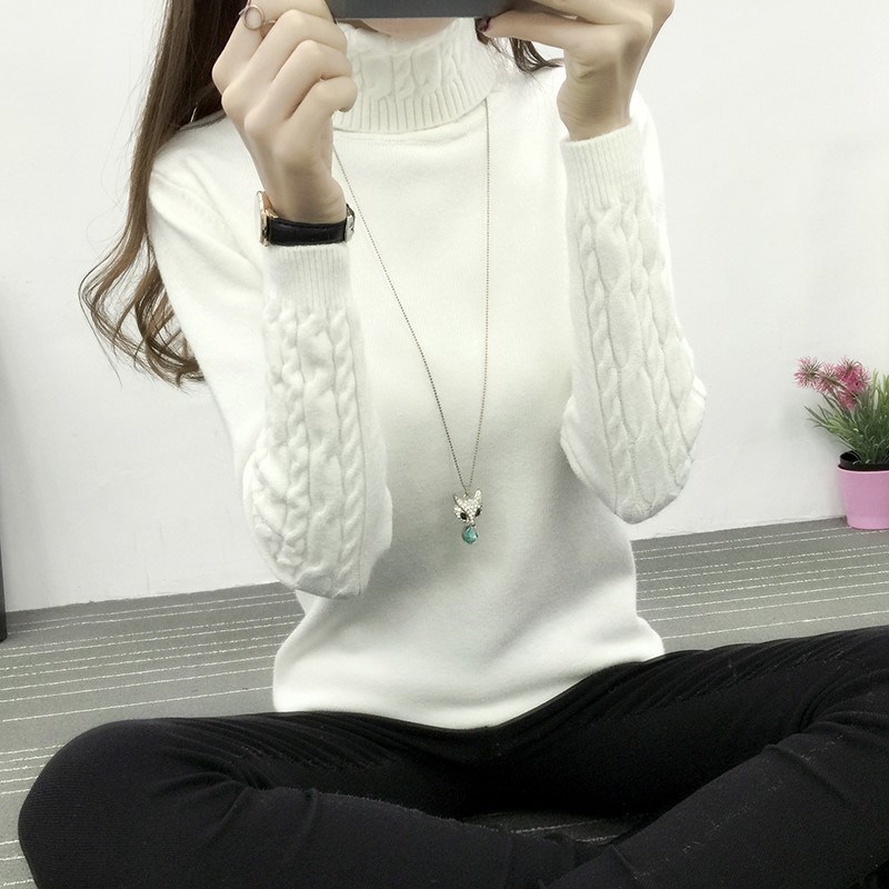 Women's solid color warm sweater