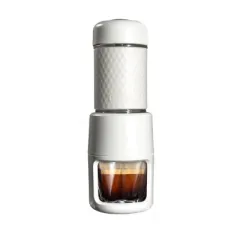 Portable Manual Espresso Coffee Machine - White - View 1