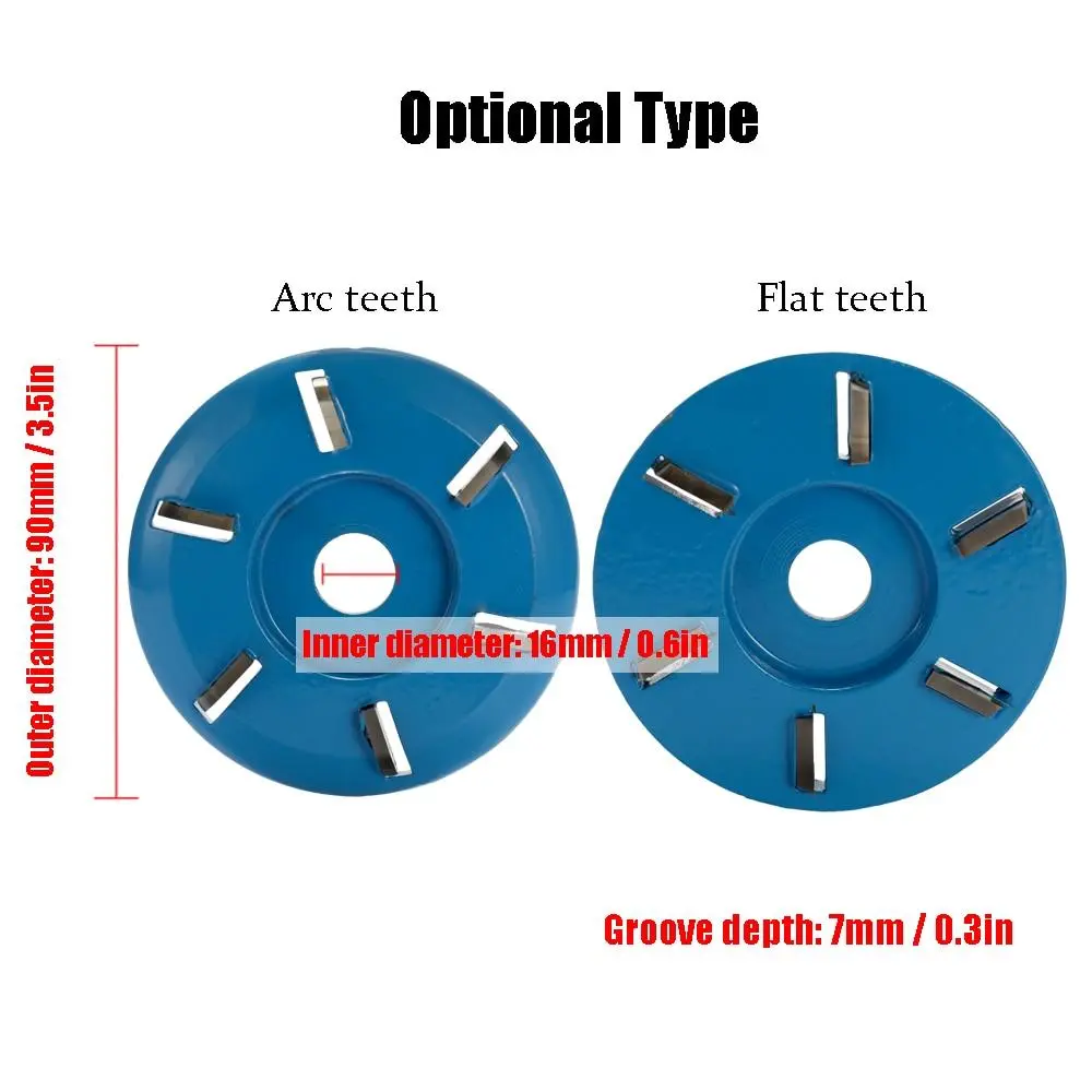 Meterk Six Teeth Power Wood Carving Disc Tool Milling Cutter For 16mm Aperture Angle Grinder Power Tool Accessories – image 3