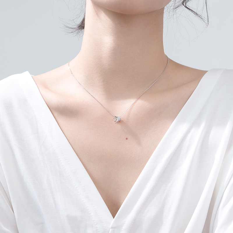 Diamond crown clavicle chain